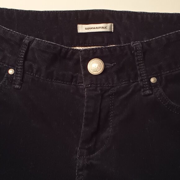 Banana Republic Corduroy Jeans Size 2 Low Rise Slim Leg Black Color - Picture 4 of 9